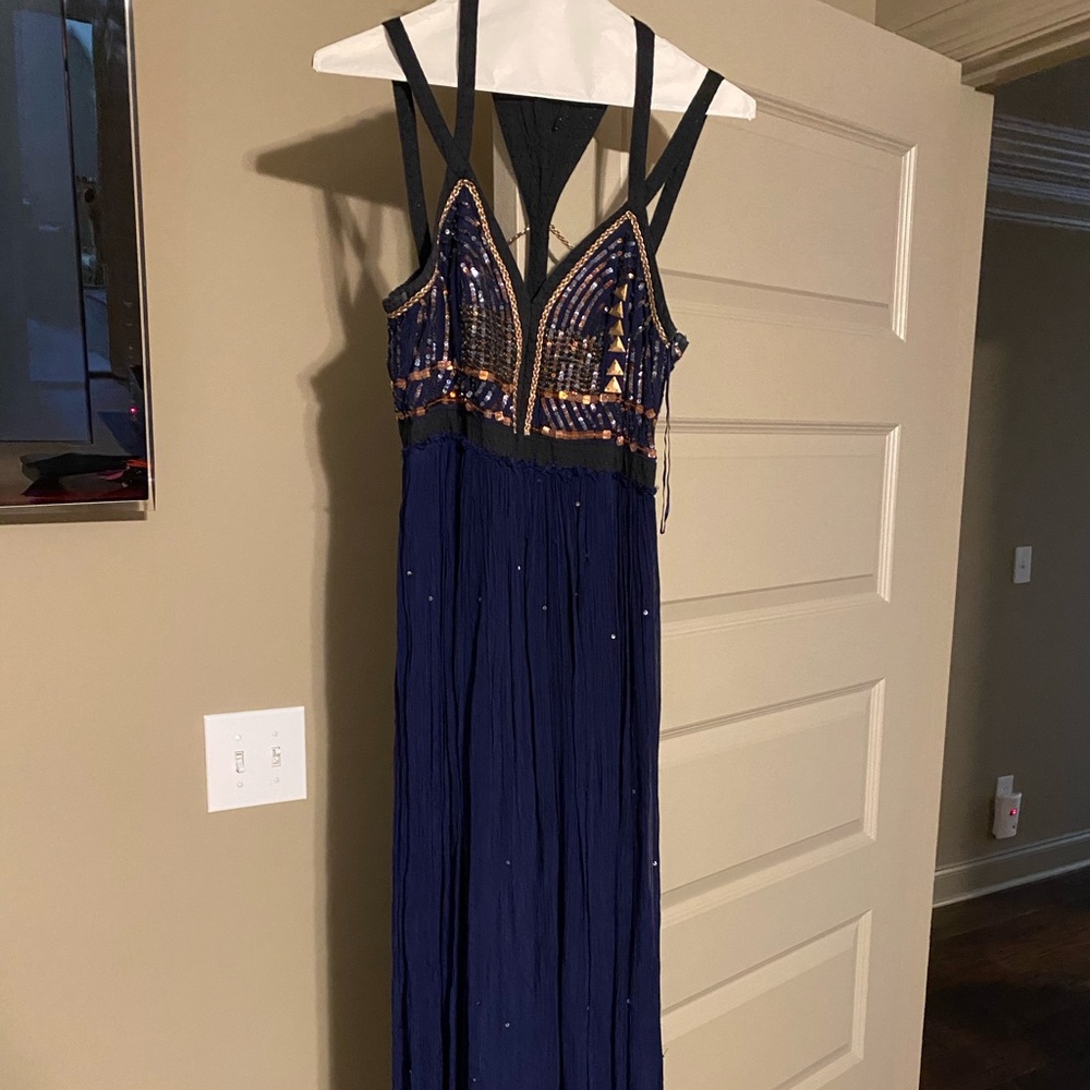 Navy Blue Free People Gown